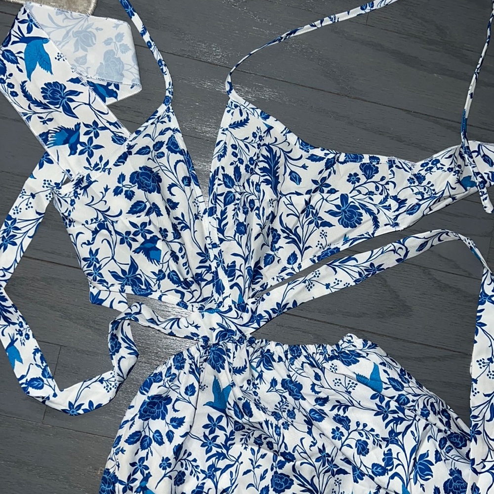 Blue floral dress